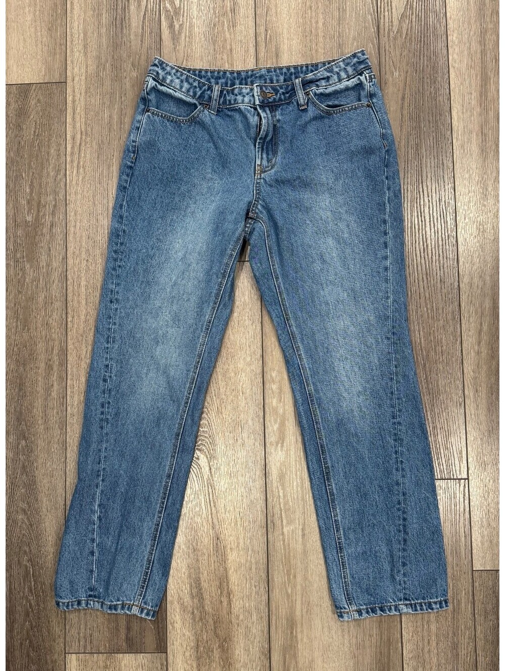 Future Collective Jeans Womens 10 Blue Jeans Kahlana Barfield Brown Straight Leg